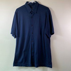 Uniqlo x Tomas Maier AIRism Open Polo Men's Designer Button Shirt in Dark Navy,